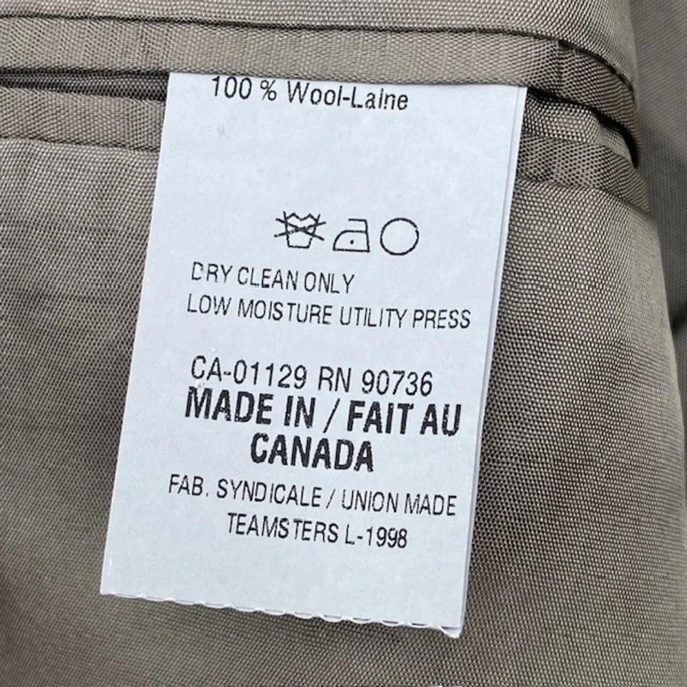 Lauren‎ Ralph Lauren Blazer Sport Coat 44R Tan Brown Wool Micro Check Canada VGC
